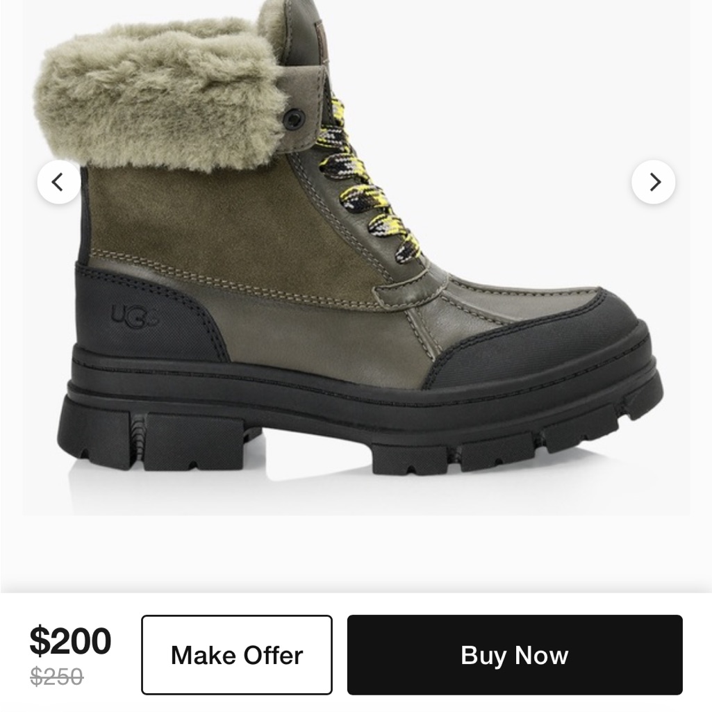 Ugg Ashton Olive Green And Black Lug Sole Boots